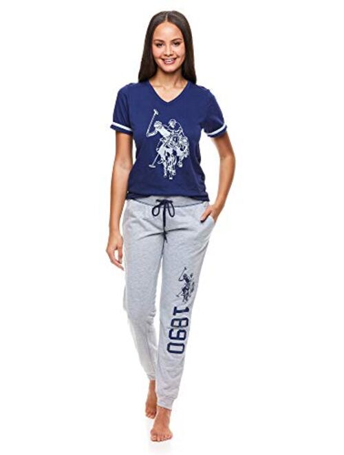 U.S. Polo Assn. Womens Pajama Set - Short Sleeve Shirt and Pajama Pants Sleepwear and Lounge Sets for Women