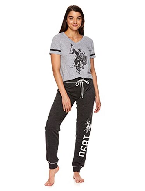 U.S. Polo Assn. Womens Pajama Set - Short Sleeve Shirt and Pajama Pants Sleepwear and Lounge Sets for Women