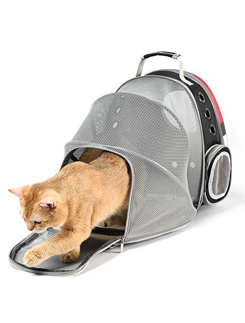 Jerrycat pet Carrier Backpack and Puppy Backpack,Expandable Breathable cat Backpack,Space Capsule cat Backpack Suitable for Travel, Hiking, Walking and Outdoor Activities