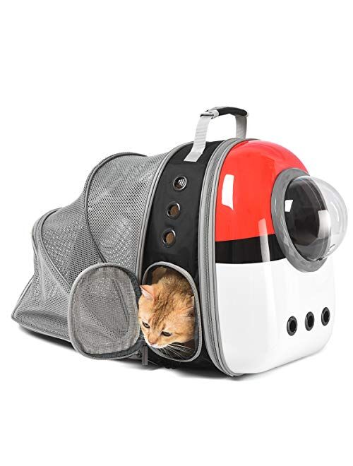 Jerrycat pet Carrier Backpack and Puppy Backpack,Expandable Breathable cat Backpack,Space Capsule cat Backpack Suitable for Travel, Hiking, Walking and Outdoor Activities