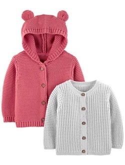 Unisex Toddlers and Babies' Knit Cardigan Sweaters, Pack of 2