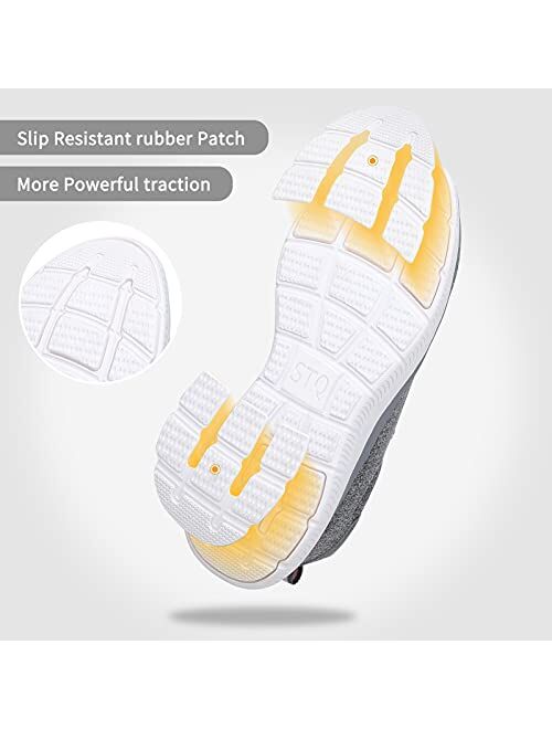 STQ Slip On Walking Shoes for Women Comfortable Tennis Sneaker with Arch Support