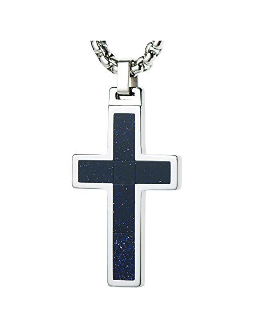 Gestalt Couture Unique GESTALT® Tungsten Cross Pendant with 4mm Surgical Stainless Steel Box Chain.