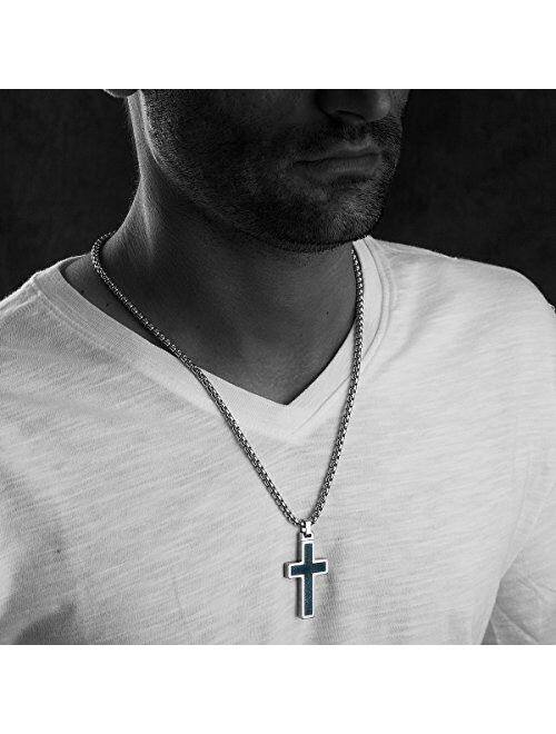 Gestalt Couture Unique GESTALT® Tungsten Cross Pendant with 4mm Surgical Stainless Steel Box Chain.