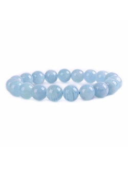 Justinstones Gem Semi Precious Gemstone 10mm Round Beads Stretch Bracelet 7 Inch Unisex