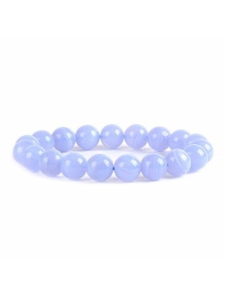 Justinstones Gem Semi Precious Gemstone 10mm Round Beads Stretch Bracelet 7 Inch Unisex