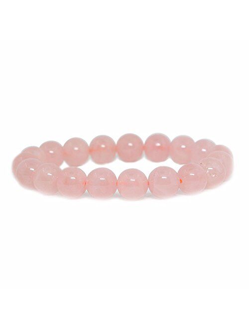 Justinstones Gem Semi Precious Gemstone 10mm Round Beads Stretch Bracelet 7 Inch Unisex