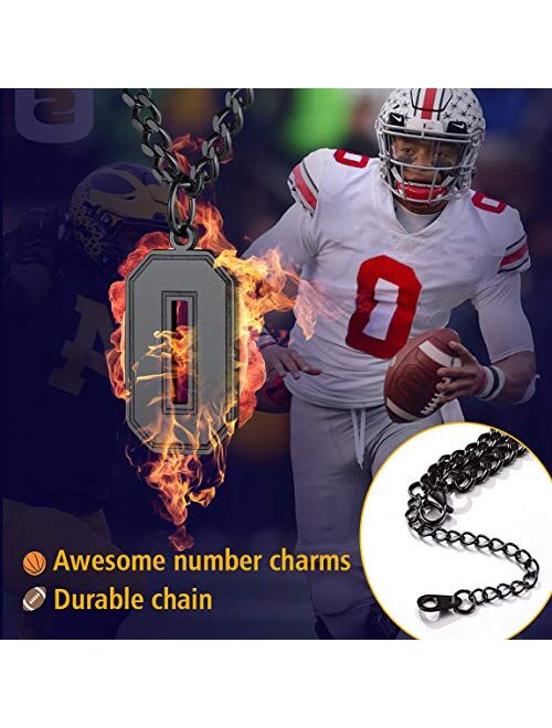 ChainsPro Men 0-9 Jersey Number Necklace-Adjustable Chain, Baseball/Basketball/Football Team Jewelry, Durable Clasp, 316L Stainless Steel/Gold Plated-Send Gift Box