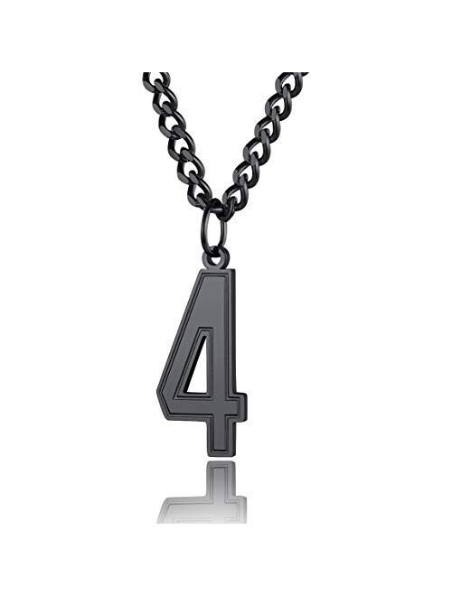 ChainsPro Men 0-9 Jersey Number Necklace-Adjustable Chain, Baseball/Basketball/Football Team Jewelry, Durable Clasp, 316L Stainless Steel/Gold Plated-Send Gift Box