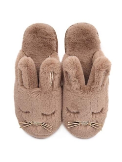 Caramella Bubble Bunny Slippers for Women Fuzzy Animal Memory Foam Indoor House Slippers Christmas Slippers Gifts