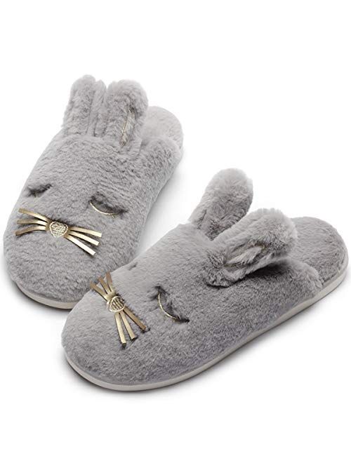 Caramella Bubble Bunny Slippers for Women Fuzzy Animal Memory Foam Indoor House Slippers Christmas Slippers Gifts