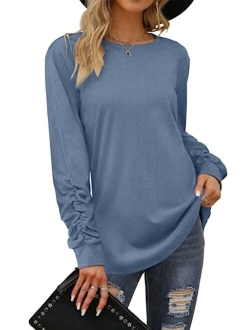 Dofaoo Sweatshirts for Women Crewneck Long Sleeve Shirts Tunic Tops for Leggings