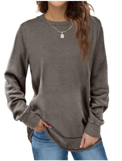 Dofaoo Sweatshirts for Women Crewneck Long Sleeve Shirts Tunic Tops for Leggings