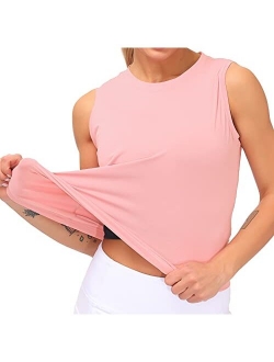 Dragon Fit Women Sleeveless Yoga Tops Workout Cool T-Shirt Running Short Tank Crop Tops