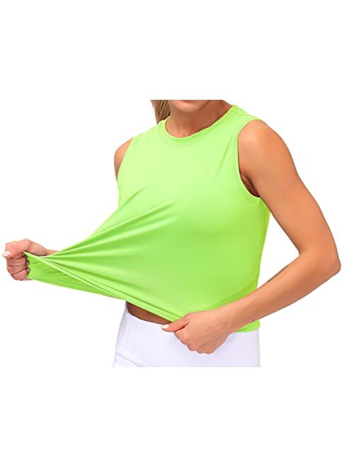 Dragon Fit Women Sleeveless Yoga Tops Workout Cool T-Shirt Running Short Tank Crop Tops