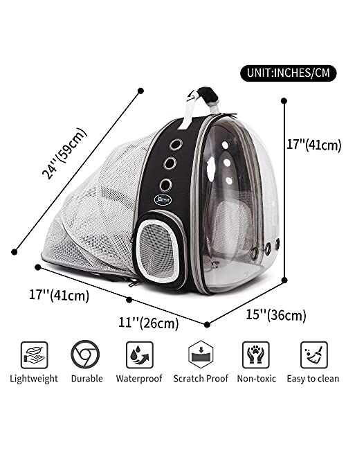 SUPERBE Cat Backpack Carrier Bubble Bag, Ventilate Transparent Pet Backpack for Small Dogs Hiking, Travel, Outdoor, Airline-Approved Space Capsule Backpack