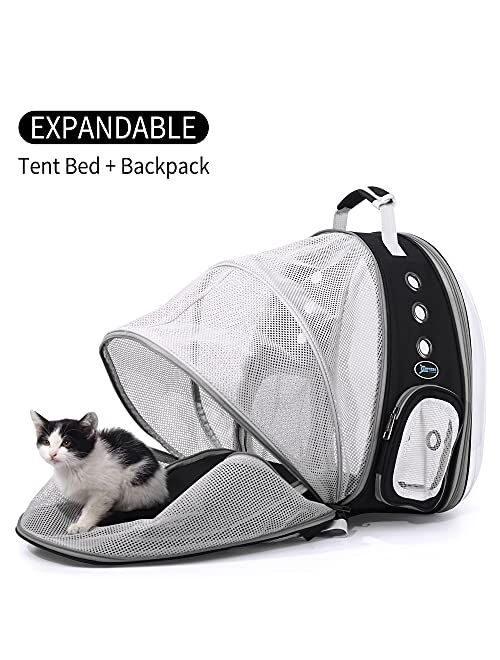 SUPERBE Cat Backpack Carrier Bubble Bag, Ventilate Transparent Pet Backpack for Small Dogs Hiking, Travel, Outdoor, Airline-Approved Space Capsule Backpack