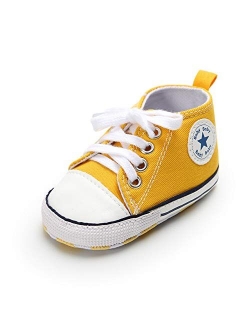 Save Beautiful Baby Girls Boys Canvas Sneakers Soft Sole High-Top Ankle Infant First Walkers Crib Shoes