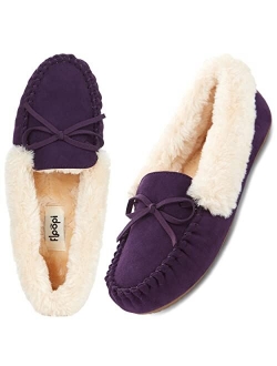 Floopi Womens Indoor/Outdoor Basic Memory Foam Moccasin Slipper