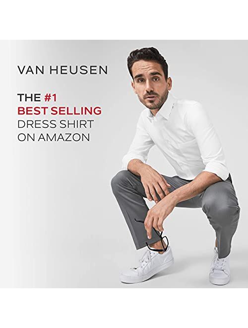 Van Heusen Men's Dress Shirt Regular Fit Poplin Solid