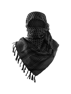 Luxns Military Shemagh Tactical Desert Scarf / 100% Cotton Keffiyeh Scarf Wrap for Men And Women