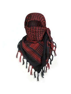 Luxns Military Shemagh Tactical Desert Scarf / 100% Cotton Keffiyeh Scarf Wrap for Men And Women