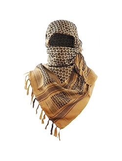 Luxns Military Shemagh Tactical Desert Scarf / 100% Cotton Keffiyeh Scarf Wrap for Men And Women