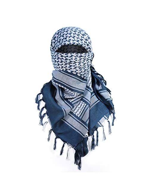 Luxns Military Shemagh Tactical Desert Scarf / 100% Cotton Keffiyeh Scarf Wrap for Men And Women