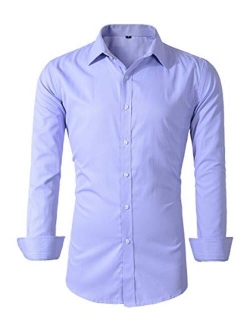 Beninos Mens Long Sleeve Slim Fit Dress Shirts