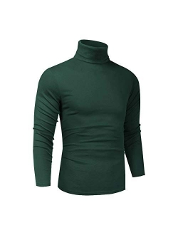 Men Slim Fit Lightweight Long Sleeve Pullover Top Turtleneck T-Shirt