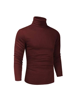 Men Slim Fit Lightweight Long Sleeve Pullover Top Turtleneck T-Shirt