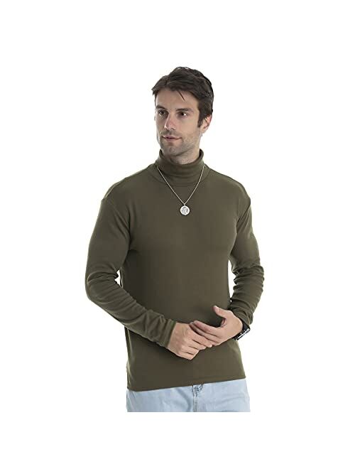 Men Slim Fit Lightweight Long Sleeve Pullover Top Turtleneck T-Shirt