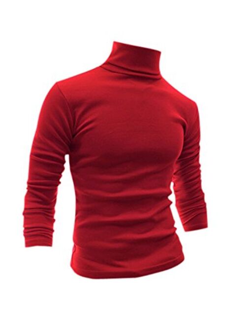 Men Slim Fit Lightweight Long Sleeve Pullover Top Turtleneck T-Shirt