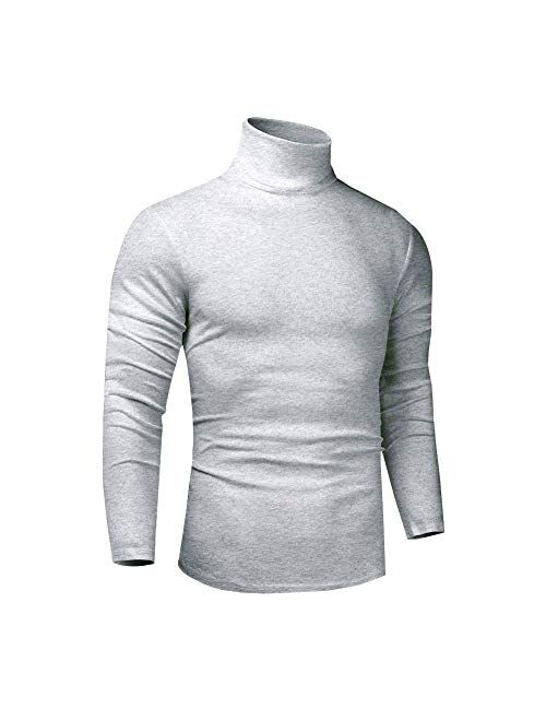 Men Slim Fit Lightweight Long Sleeve Pullover Top Turtleneck T-Shirt