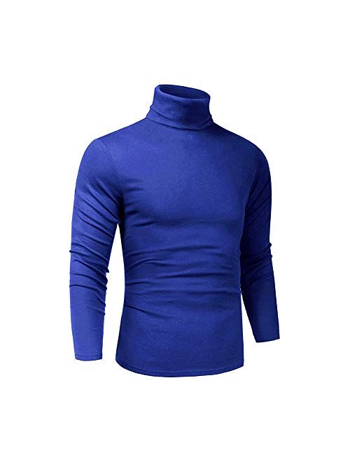 Men Slim Fit Lightweight Long Sleeve Pullover Top Turtleneck T-Shirt