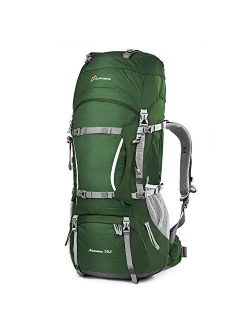 MOUNTAINTOP 70L/75L Internal Frame Hiking Backpack for Men Women with Rain Cover