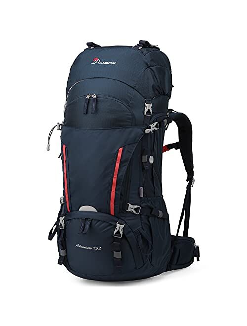 MOUNTAINTOP 70L/75L Internal Frame Hiking Backpack for Men Women with Rain Cover