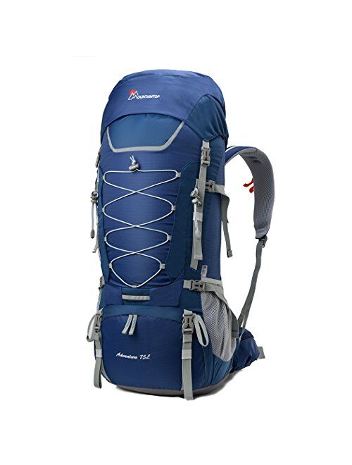 MOUNTAINTOP 70L/75L Internal Frame Hiking Backpack for Men Women with Rain Cover