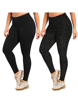 MOREFEEL Plus Size Leggings for Women-Stretchy X-Large-4X Tummy Control High Waist Spandex Workout Black Yoga Pants