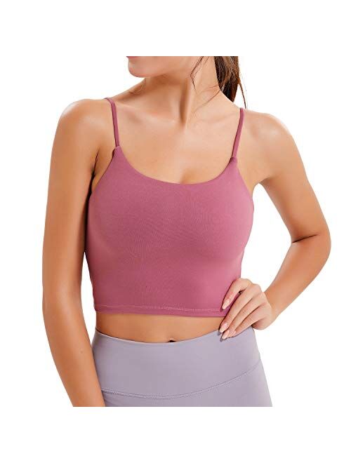 Sportsnew Women Yoga Tank Tops Padded Sports Bra Workout Fitness Running Crop Top