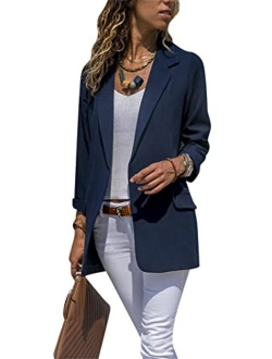 YMING Womens Long Sleeve Lapel Blazer Slim Fit Classic Casual Jackets