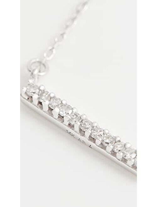 Adina Reyter Women's 14k White Gold Pave Bar Necklace