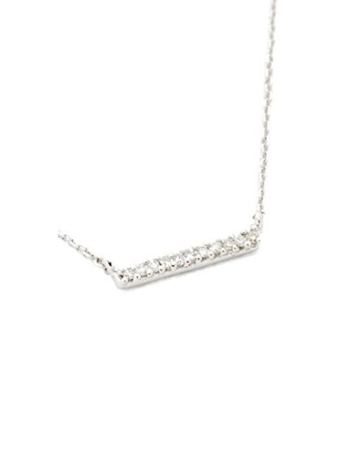 Adina Reyter Women's 14k White Gold Pave Bar Necklace