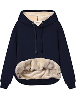 Yeokou Women's Winter Hoodies Pullover Sherpa Fleece Warm Heavyweight Sweatshirt