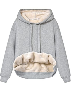 Yeokou Women's Winter Hoodies Pullover Sherpa Fleece Warm Heavyweight Sweatshirt