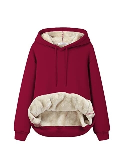 Flygo Women’s Warm Fleece Sherpa Lined Pullovers Sweatshirt