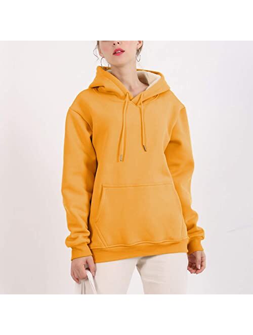 Flygo Women’s Warm Fleece Sherpa Lined Pullovers Sweatshirt