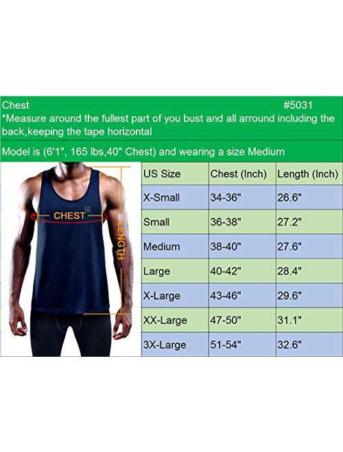 Neleus Men's 3 Pack Dry Fit Y-Back Muscle Tank Top