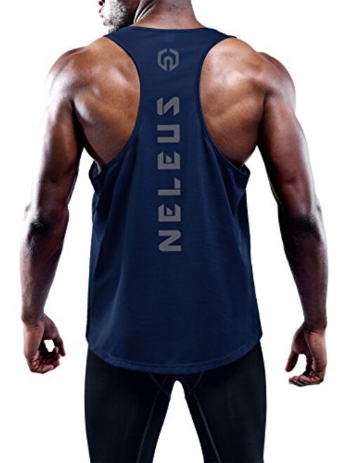 Neleus Men's 3 Pack Dry Fit Y-Back Muscle Tank Top