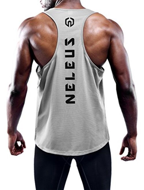 Neleus Men's 3 Pack Dry Fit Y-Back Muscle Tank Top